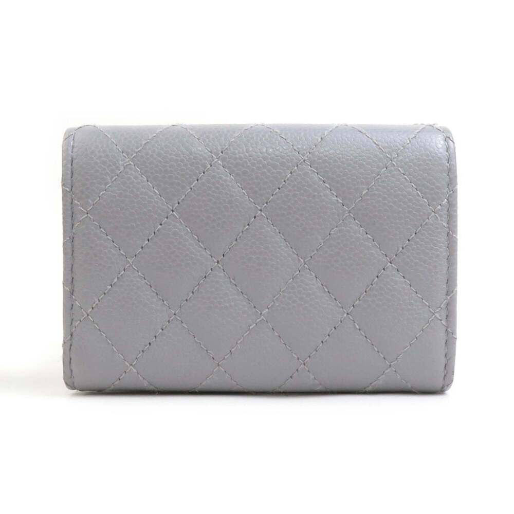 CHANEL Gray Caviar Leather Wallet - Picture 2 of 5